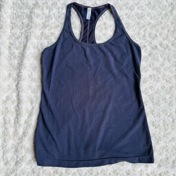 Gap Fit Womens Cotton Lycra Faded Ink Blue Racerback Tank Top Size Small Vintage - Picture 1 of 8